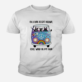 Cats And Hippie Bus On A Dark Desert Highway Cool Wind In My Hair Shirt Youth T-shirt - Thegiftio UK