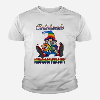 Celebrate Neurodiversity Autism Adhd Awareness Gnome Womens Youth T-shirt | Crazezy UK