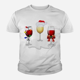 Cheers To Christmas Wine Sweatshirt Youth T-shirt | Crazezy