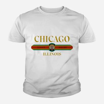 Chicago - Illinois - Fashion Design - Tiger Face Youth T-shirt | Crazezy