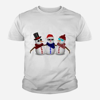 Chilling With My Snowmies Funny Christmas Snowmen Youth T-shirt | Crazezy DE