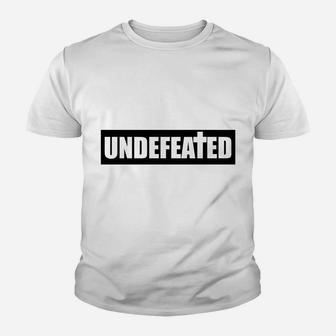 Christian Religious Undefeated Cross Youth T-shirt | Crazezy