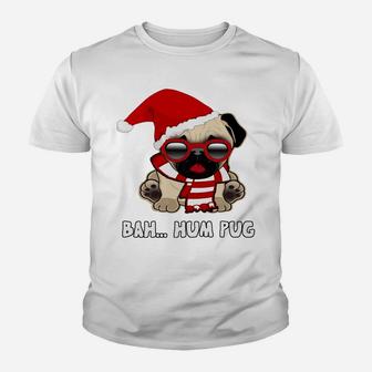 Christmas Bah Hum Pug Youth T-shirt | Crazezy