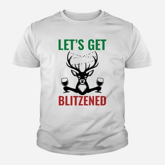 Christmas Blitzened Design Sweatshirt Youth T-shirt | Crazezy