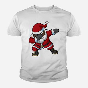 Christmas Dabbing Black African American Santa Youth T-shirt | Crazezy UK