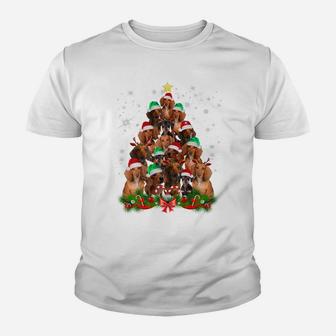 Christmas Dachshund Tree T Shirt Funny Pajamas Xmas Youth T-shirt | Crazezy DE