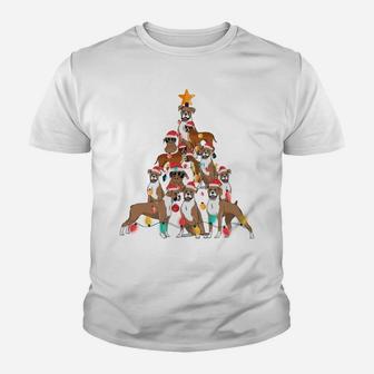 Christmas Dog Boxer Tree Holiday Gifts Dog Lover Funny Xmas Sweatshirt Youth T-shirt | Crazezy