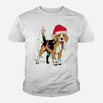 Christmas Lights Beagle Dog Lover Funny Xmas Gift Youth T-shirt | Crazezy CA