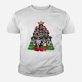 Christmas Pajama Bernese Mountain Tree Xmas For Dog Dad Mom Youth T-shirt | Crazezy