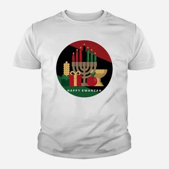 Circle Happy Kwanzaa Shirt Kwanza African Xmas Youth T-shirt | Crazezy
