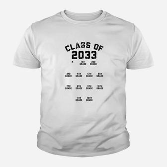 Class Of 2033 Grade Kindergarten Grow With Me Handprint Gift Youth T-shirt | Crazezy