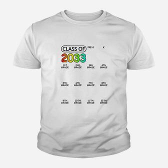 Class Of 2033 Graduate Perk 12Th Grade Space For Checkmarks Youth T-shirt | Crazezy
