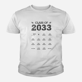 Class Of 2033 Graduation Handprints Grow With Me Youth T-shirt | Crazezy