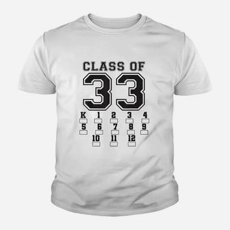 Class Of 2033 Grow With Me Back To School Checkmarks Graphic Youth T-shirt | Crazezy