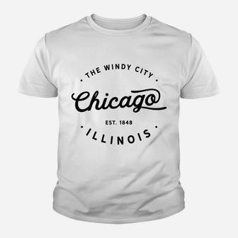 Classic Vintage Retro Chicago Illinois Windy City Sweatshirt Youth T-shirt | Crazezy