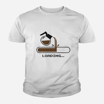 Coffee Loading Funny Coffee Computer Loading Screen Youth T-shirt | Crazezy AU
