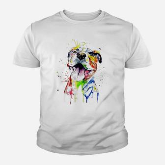 Colorful Baby Pit-Bull Terrier Lover Dad Mom Funny Kidding Youth T-shirt | Crazezy