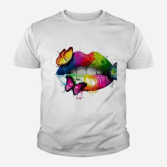 Colorful Lips Youth T-shirt | Crazezy DE