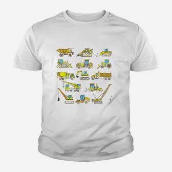 Construction Site Excavator Gift Idea Construction Truck Youth T-shirt | Crazezy
