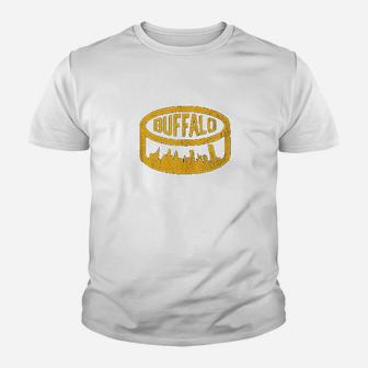 Cool Buffalo Hockey Puck City Skyline Youth T-shirt | Crazezy