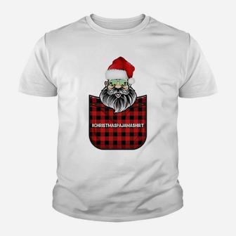 Cool Santa Claus Christmas Pajama Funny Santa Hat Costume Raglan Baseball Tee Youth T-shirt | Crazezy DE
