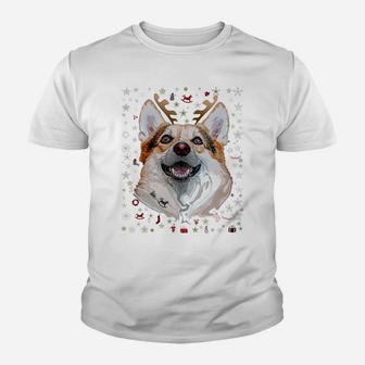 Corgi Reindeer Ugly Christmas Sweater Gift Funny Dog Xmas Sweatshirt Youth T-shirt | Crazezy
