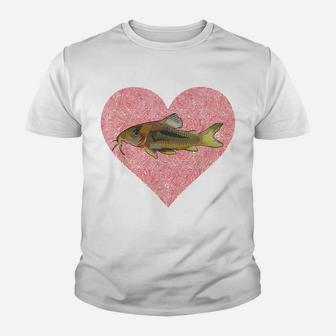 Corydoras Catfish Valentines Day Fish Love Fingerprint Youth T-shirt | Crazezy