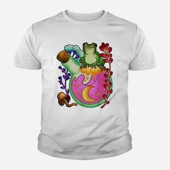 Cottagecore Aesthetic Shirts - Cottagecore Shirt - Cute Frog Youth T-shirt | Crazezy UK
