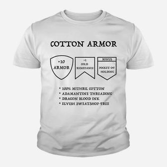 Cotton Armor Rpg D20 Dice Gamer Nerdy Costume Youth T-shirt | Crazezy