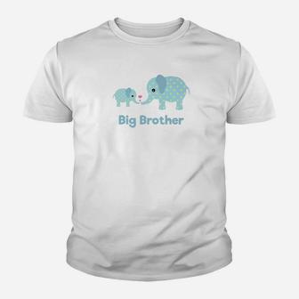 Cute Blue Cartoon Elephant Big Brother Love Youth T-shirt - Thegiftio UK