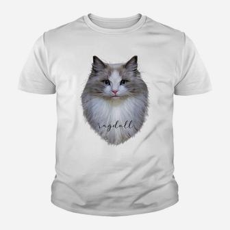 Cute Cat Art Feline Lovers Kitten Adorable Kitty Cat Novelty Youth T-shirt | Crazezy