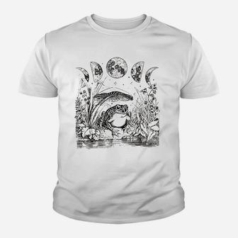 Cute Frog Mushroom Moon Youth T-shirt | Crazezy