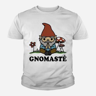 Cute Funny Workout Yoga Hoodie Gnomaste Meditating Gnome Youth T-shirt | Crazezy