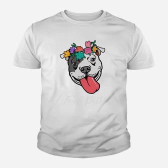 Cute Womens Pitbull Gift Pit Bull Lover I Feel Pittie Youth T-shirt | Crazezy AU