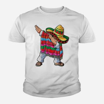Dabbing Mexican Poncho Cinco De Mayo Men Sombrero Funny Dab Youth T-shirt | Crazezy