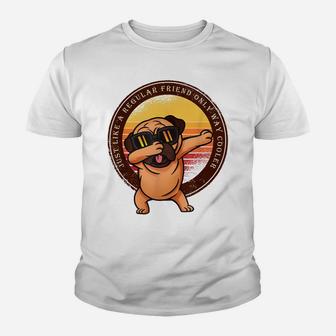 Dabbing Pug Best Friend Retro Sunset Dance Dog Lover Gift Youth T-shirt | Crazezy