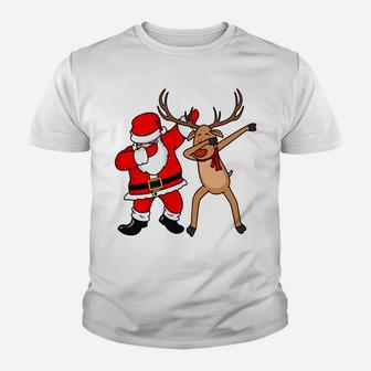 Dabbing Santa & Rudolph Christmas Season Dab Dance Youth T-shirt | Crazezy