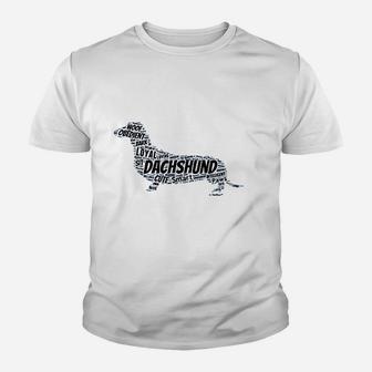 Dachshund Doxen Weiner Word Art Dog Owner Gift Youth T-shirt | Crazezy AU
