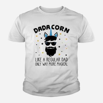 Dadacorn Gift Father's Day Daddy Beard Graphic Dad Unicorn Youth T-shirt | Crazezy CA