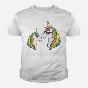Dadacorn Unicorn Dad And Baby Fathers Day Youth T-shirt | Crazezy UK