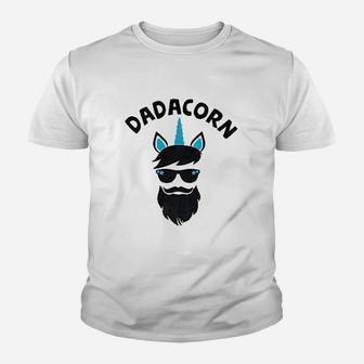 Dadacorn Unicorn Dad Beard Gift For Daddy Unicorn Youth T-shirt | Crazezy UK