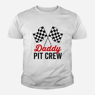 Daddy Pit Crew Racing Party Youth T-shirt | Crazezy