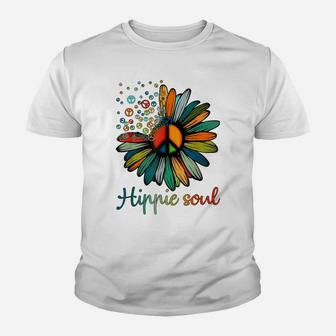 Daisy Peace Sign Hippie Soul Tshirt Flower Lovers Gifts Youth T-shirt | Crazezy