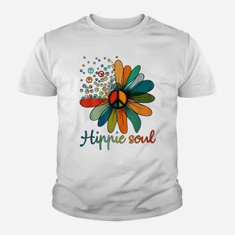 Daisy Peace Sign Hippie Soul Tshirt Flower Lovers Gifts Youth T-shirt | Crazezy