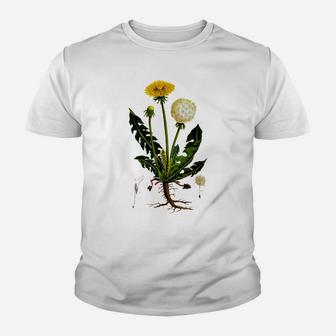 Dandelion Botanical Flower Vintage Floral Youth T-shirt | Crazezy