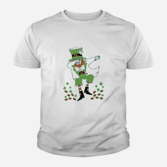Day Clovers Dabbing Leprechaun Youth T-shirt | Crazezy