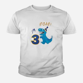 Dinosaur 3Rd Birthday Youth T-shirt | Crazezy