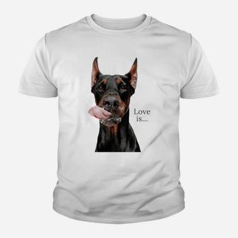 Doberman Shirt Doberman Pinscher Dog Mom Dad Love Pet Puppy Youth T-shirt | Crazezy