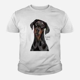 Doberman Shirt Doberman Pinscher Dog Mom Dad Love Pet Puppy Youth T-shirt | Crazezy