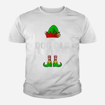 Dog Dad Elf Matching Family Group Christmas Party Pajama Youth T-shirt | Crazezy UK